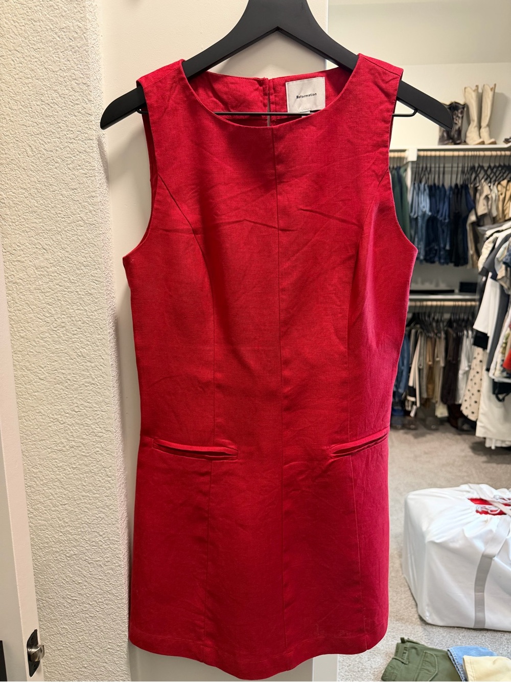 Reformation Crimson Sleeveless Mini Dress